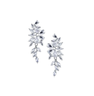 Zircon Leaf Earrings